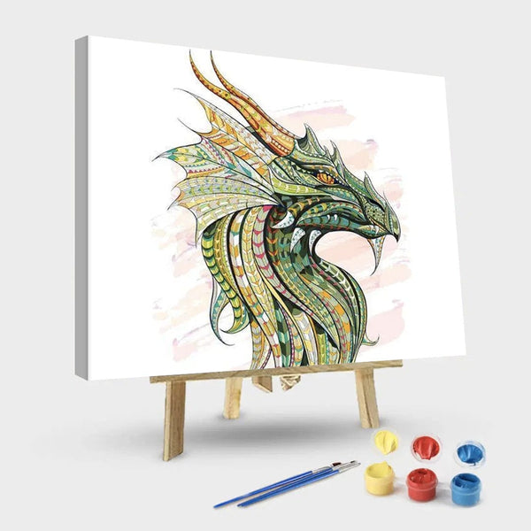 paintingnumberart 16"x20"/40x50cm / Without frame Green Dragon – Animals Paint By Number