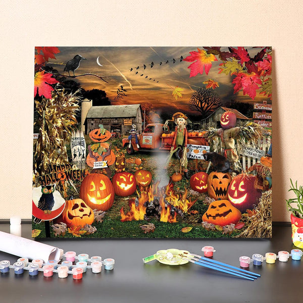paintingnumberart 16"x20"/40x50cm / Without frame Halloween Day-Paint by Numbers Kit
