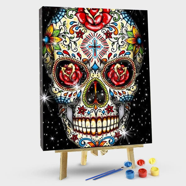 paintingnumberart 16"x20"/40x50cm / Without frame Halloween Skull-Paint by Numbers Kit