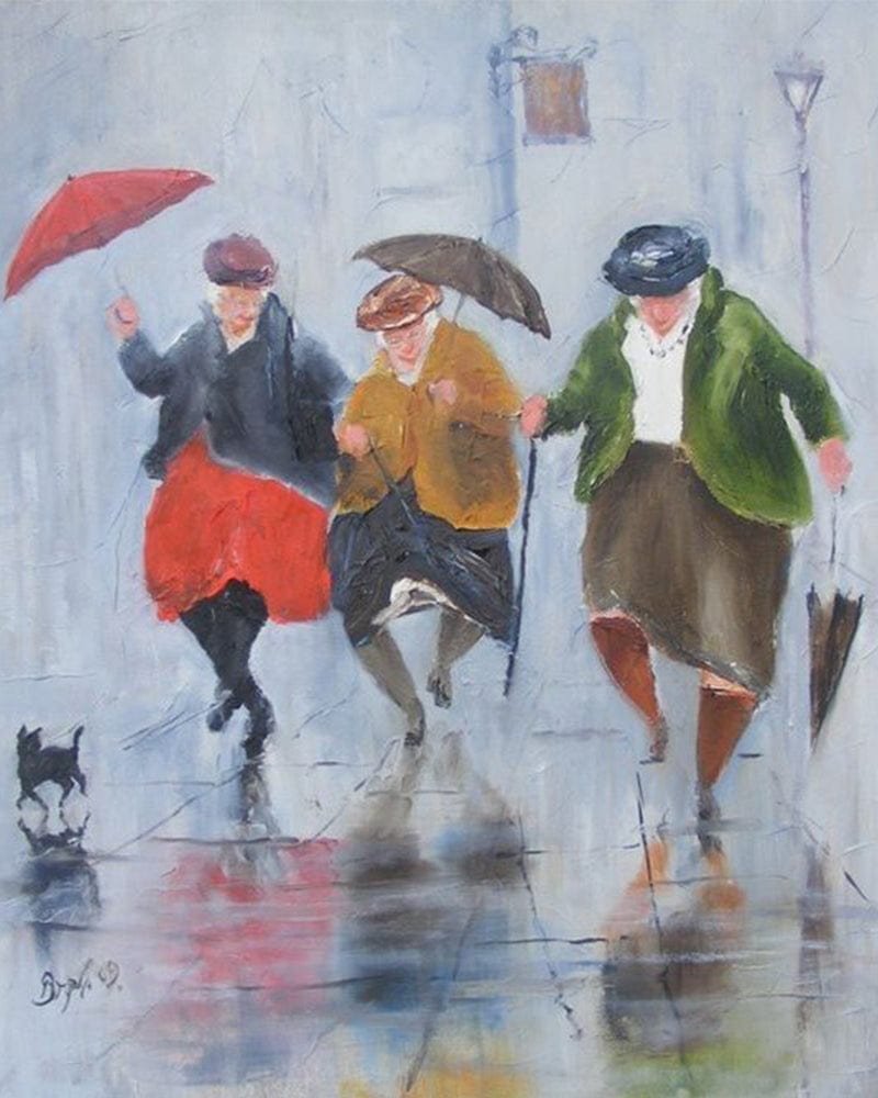 paintingnumberart 16"x20"/40x50cm / Without frame Happy rainy day-Paint by number kit