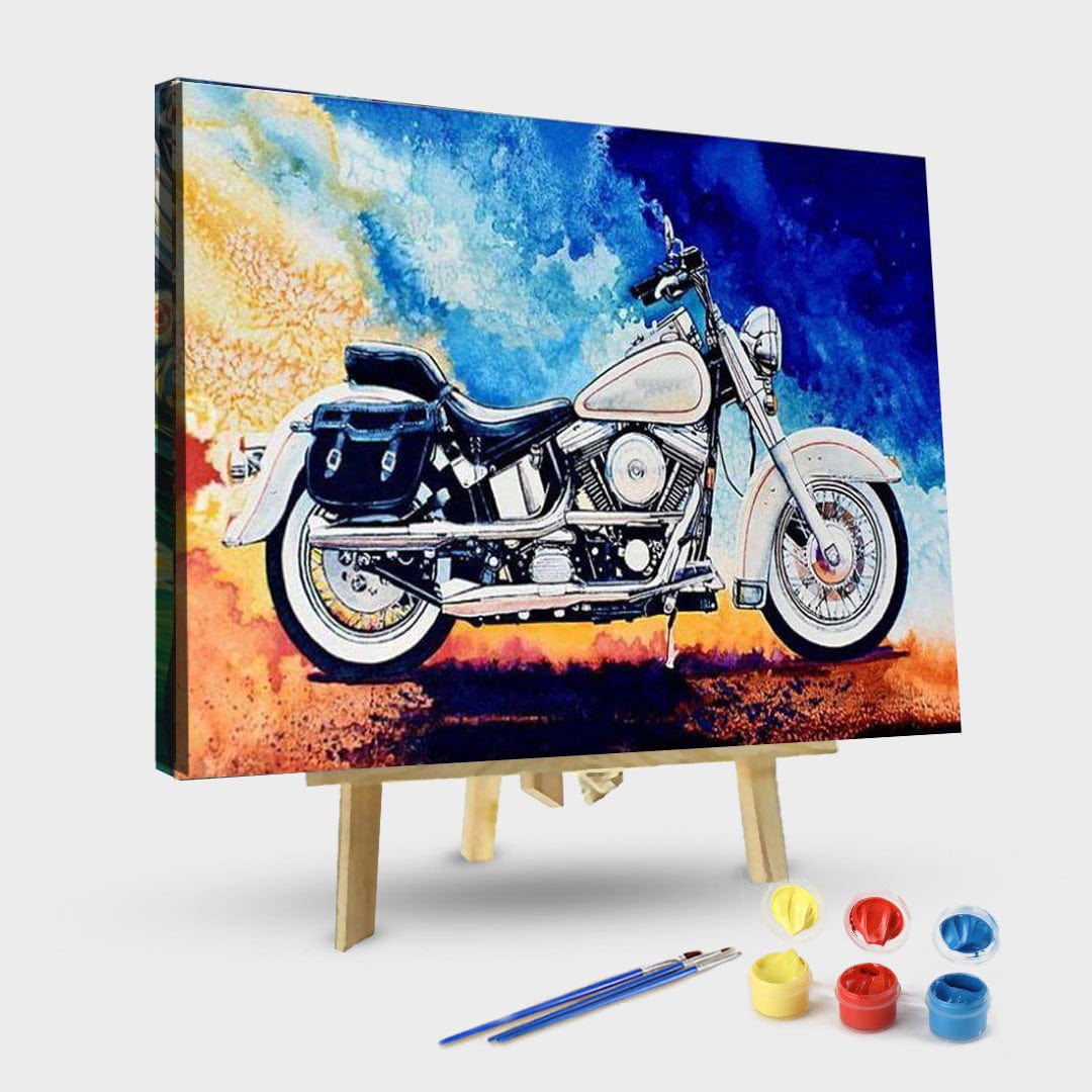 paintingnumberart 16"x20"/40x50cm / Without frame Harley Motorcycle – Engines Paint By Number