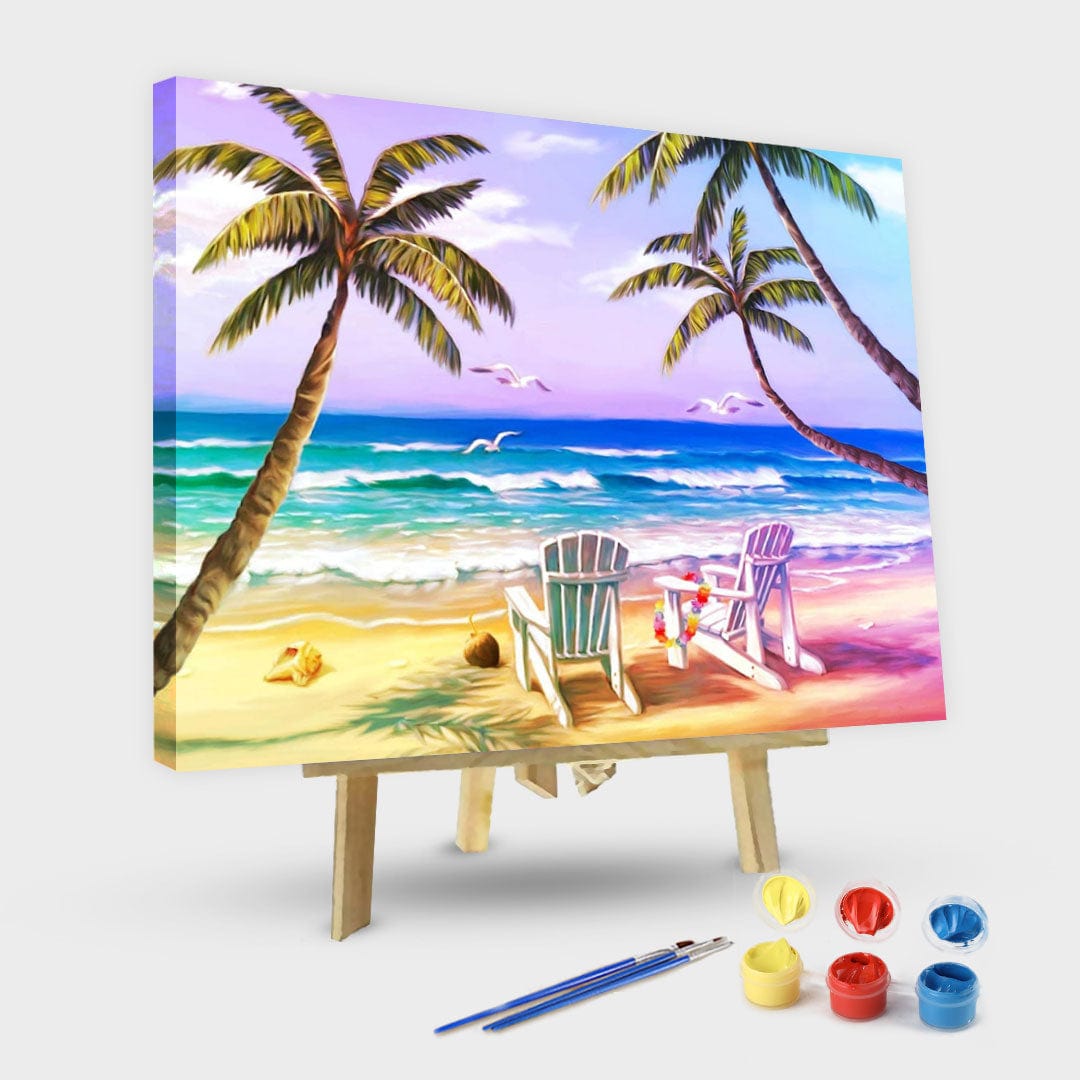 paintingnumberart 16"x20"/40x50cm / Without frame Hidden Beach – Landscape Paint By Number