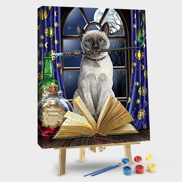 paintingnumberart 16"x20"/40x50cm / Without frame Hocus Pocus Cat – Animals Paint By Numbers