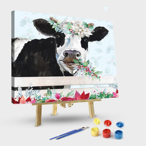 paintingnumberart 16"x20"/40x50cm / Without frame Holiday Crazy Cow-Paint by Numbers Kit