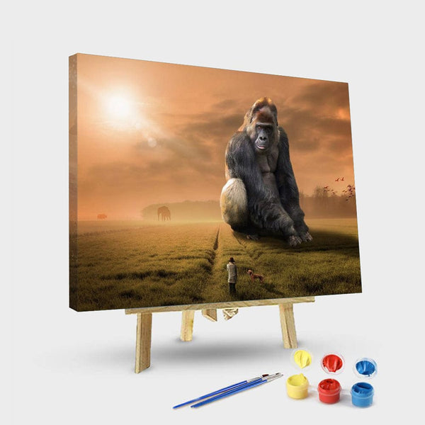 paintingnumberart 16"x20"/40x50cm / Without frame Home / Animal Paint By Numbers Kit – King Gorilla