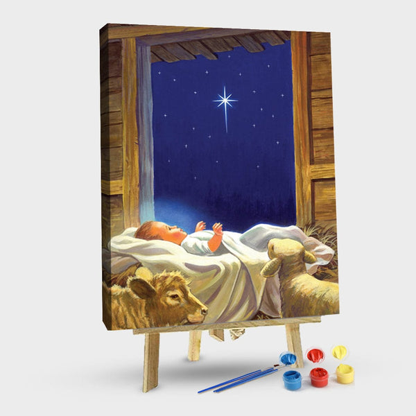 paintingnumberart 16"x20"/40x50cm / Without frame Home Garden Baby Jesus-Paint by Numbers Kit