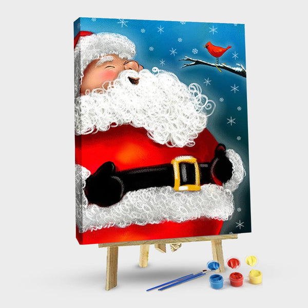 paintingnumberart 16"x20"/40x50cm / Without frame Home Garden Laughing Santa-Paint by Numbers Kit