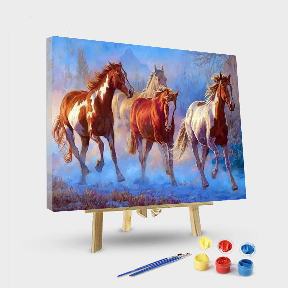paintingnumberart 16"x20"/40x50cm / Without frame Horses Painting – Animals Paint By Number