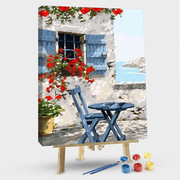 paintingnumberart 16"x20"/40x50cm / Without frame House Of The Mediterranean – Landscape Paint By Numbers