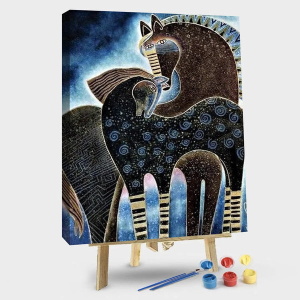 paintingnumberart 16"x20"/40x50cm / Without frame Indigo Sky Horses – Animals Paint By Number