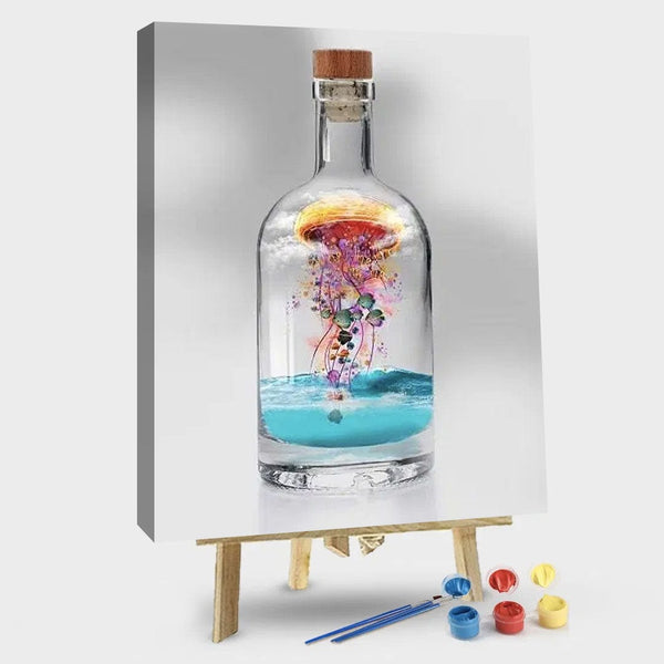 paintingnumberart 16"x20"/40x50cm / Without frame Jellyfish In Bottle – Animals Paint By Numbers