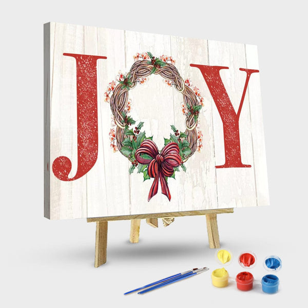 paintingnumberart 16"x20"/40x50cm / Without frame Joyeux Noel Wreath-Paint by Numbers Kit
