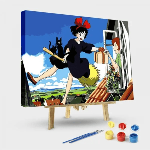 paintingnumberart 16"x20"/40x50cm / Without frame Kiki’s delivery service-Paint by Numbers Kit