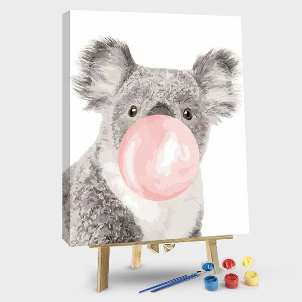 paintingnumberart 16"x20"/40x50cm / Without frame Koala with Bubble gum – Animals Paint By Number
