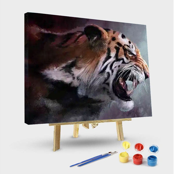 paintingnumberart 16"x20"/40x50cm / Without frame Lady and Her Lion – People Paint By Number