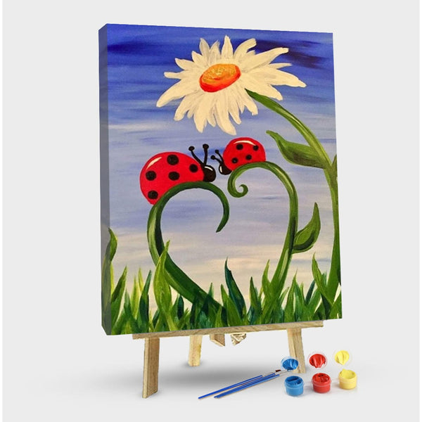 paintingnumberart 16"x20"/40x50cm / Without frame Ladybug Flower-Paint by Numbers Kit