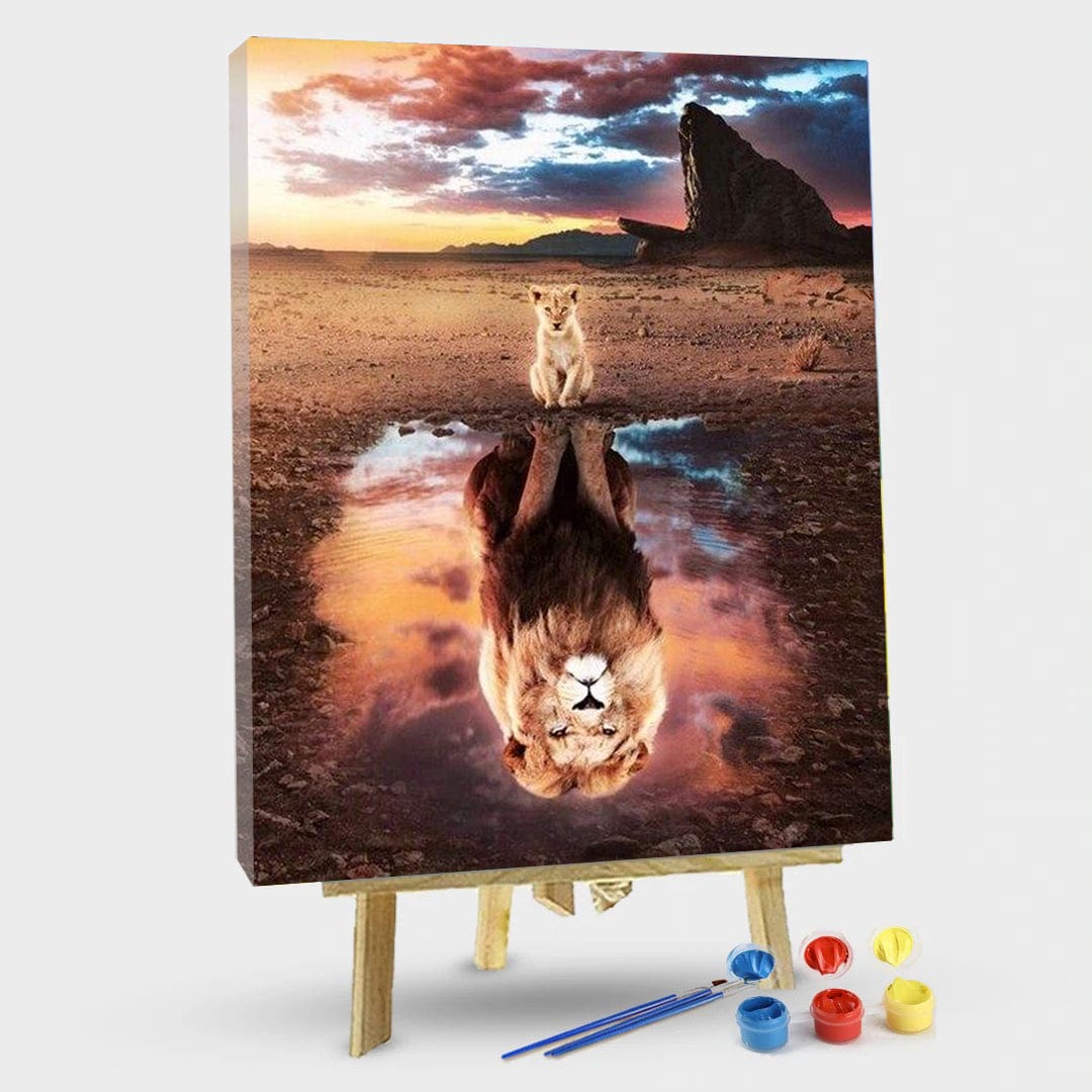 paintingnumberart 16"x20"/40x50cm / Without frame Lion Idol – Animals Paint By Number