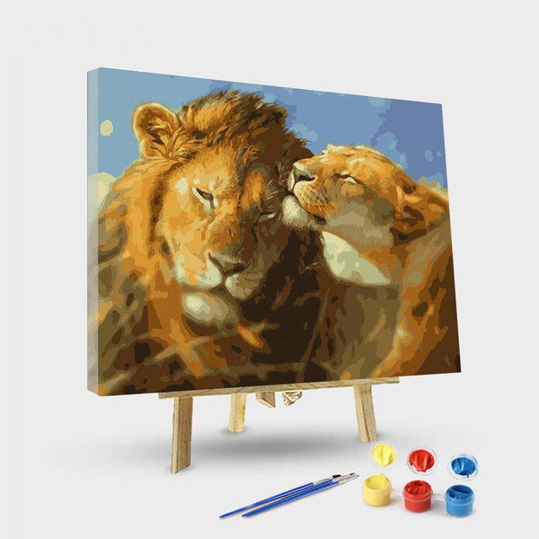 paintingnumberart 16"x20"/40x50cm / Without frame Lion In The Wild – Animals Paint By Number