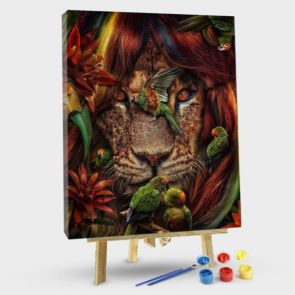 paintingnumberart 16"x20"/40x50cm / Without frame Lions– Animals Paint By Number