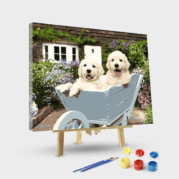 paintingnumberart 16"x20"/40x50cm / Without frame Lovely Dogs – Animals Paint By Number