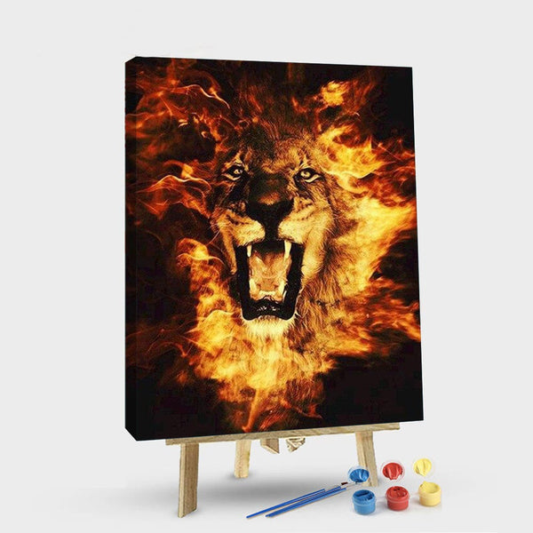 paintingnumberart 16"x20"/40x50cm / Without frame Magnificent Lion – Animals Paint By Number