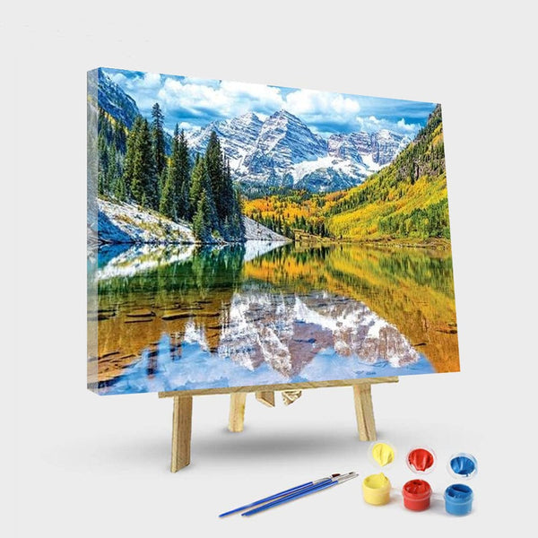 paintingnumberart 16"x20"/40x50cm / Without frame Maroon Peak – Landscape Paint By Number
