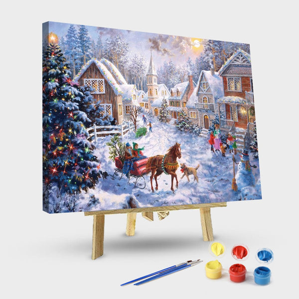 paintingnumberart 16"x20"/40x50cm / Without frame Merry Christmas–Paint by number kit