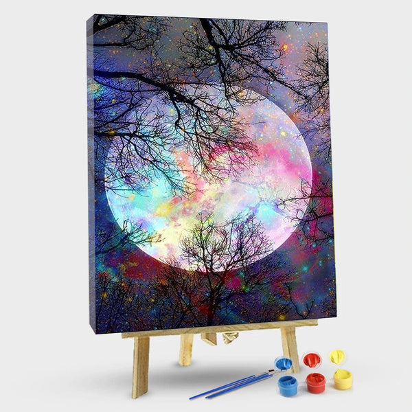 paintingnumberart 16"x20"/40x50cm / Without frame Moon night painting – Paint By Numbers
