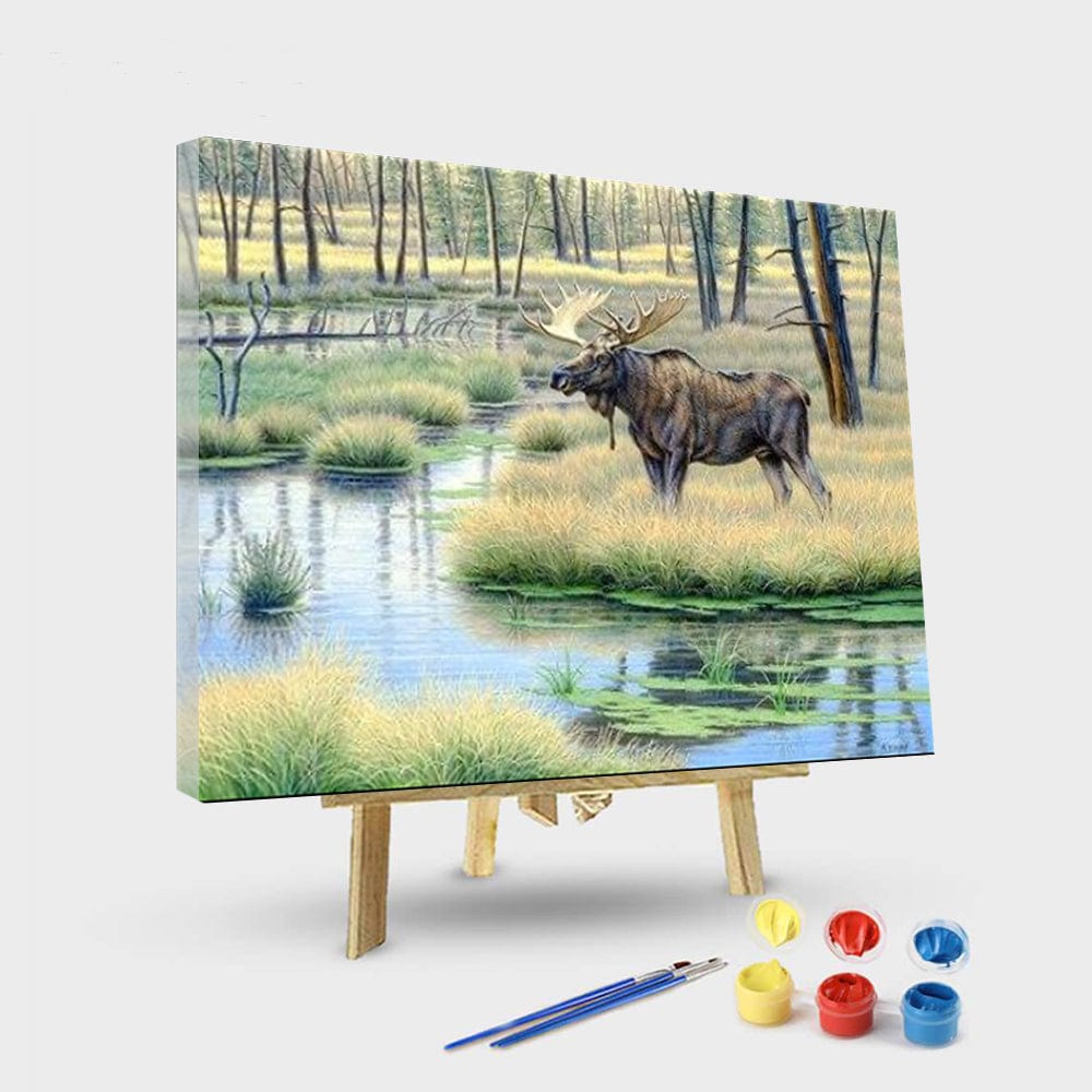 paintingnumberart 16"x20"/40x50cm / Without frame Moose Country – Animals Paint By Number