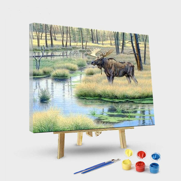 paintingnumberart 16"x20"/40x50cm / Without frame Moose Country – Animals Paint By Number