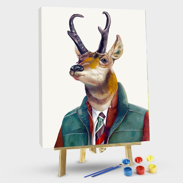 paintingnumberart 16"x20"/40x50cm / Without frame Mr Deer with a Tie– Paint By Number