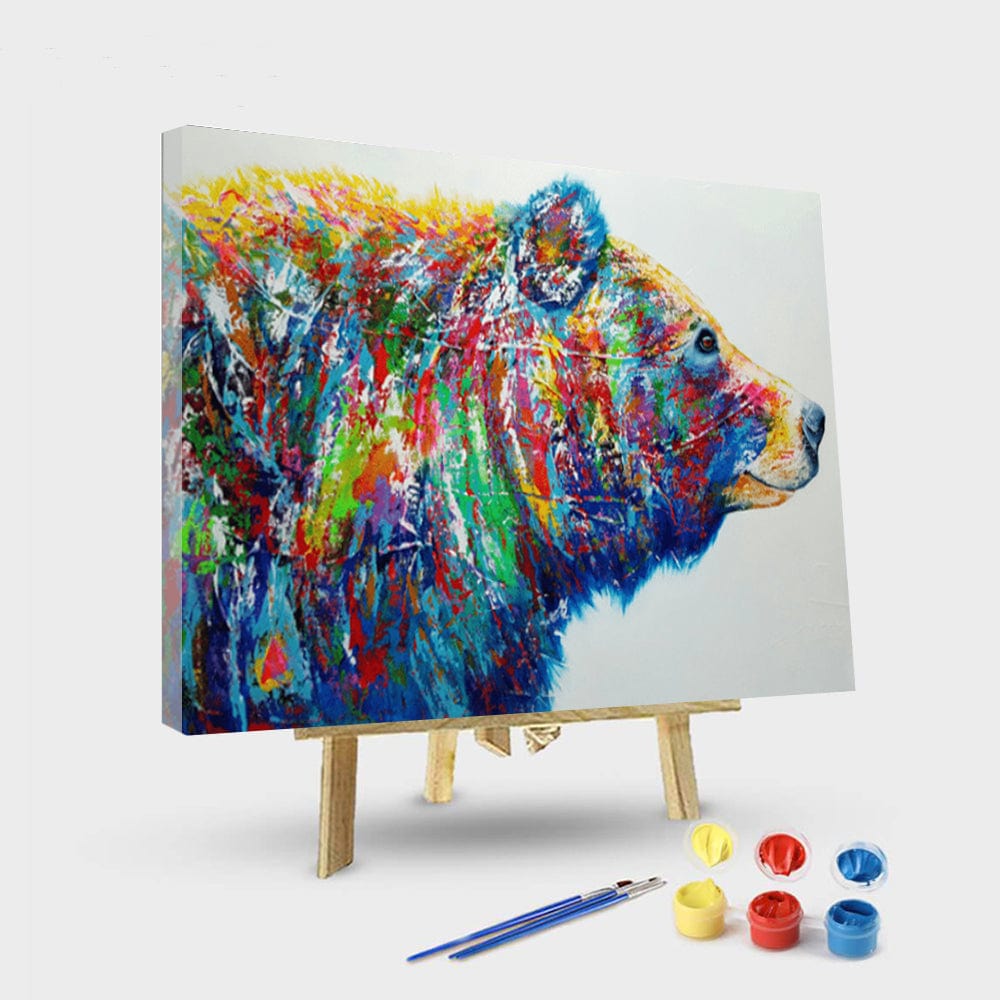 paintingnumberart 16"x20"/40x50cm / Without frame Multicolor Bear – Animals Paint By Number