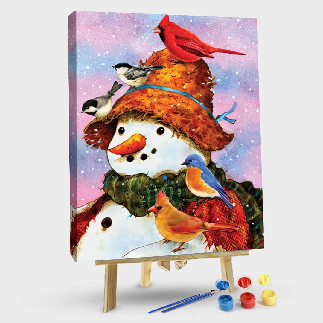 paintingnumberart 16"x20"/40x50cm / Without frame Northwoods Snowman-Paint by Numbers Kit