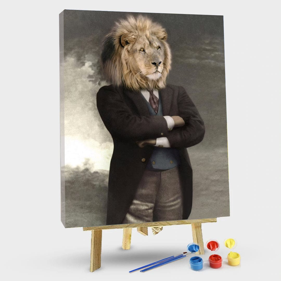 paintingnumberart 16"x20"/40x50cm / Without frame Paint By Number —Lion man