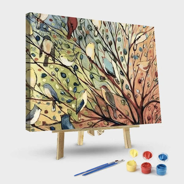 paintingnumberart 16"x20"/40x50cm / Without frame Paint By Numbers Kit – 27 Birds Canvas Print