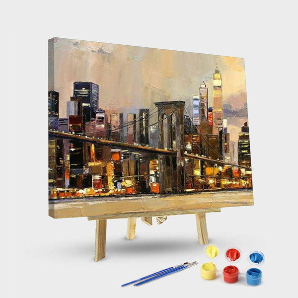 paintingnumberart 16"x20"/40x50cm / Without frame Paint By Numbers Kit – A brightly lit city