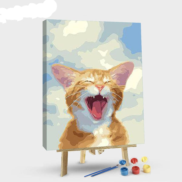 paintingnumberart 16"x20"/40x50cm / Without frame Paint By Numbers Kit – A screaming Cat