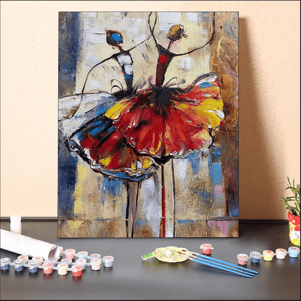paintingnumberart 16"x20"/40x50cm / Without frame Paint By Numbers Kit-Abstract Ballet Dancer HandPainted