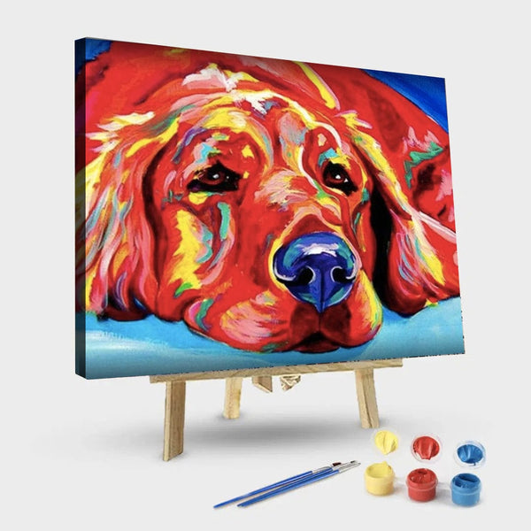 paintingnumberart 16"x20"/40x50cm / Without frame Paint By Numbers Kit – Abstract Golden Retriever