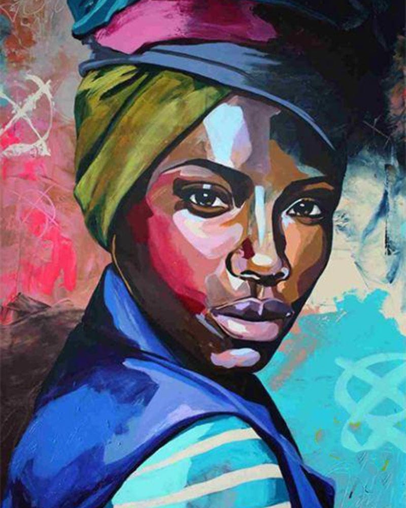 paintingnumberart 16"x20"/40x50cm / Without frame Paint By Numbers Kit –African Woman