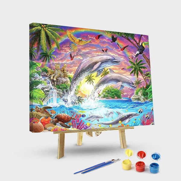 paintingnumberart 16"x20"/40x50cm / Without frame Paint By Numbers Kit – Animals of Fantasy Island