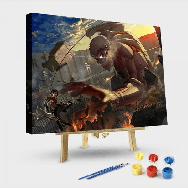 paintingnumberart 16"x20"/40x50cm / Without frame Paint by Numbers Kit-Attack On Titans