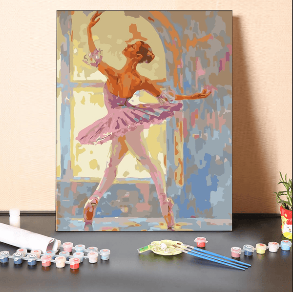 paintingnumberart 16"x20"/40x50cm / Without frame Paint By Numbers Kit-Ballerina in pink clothes