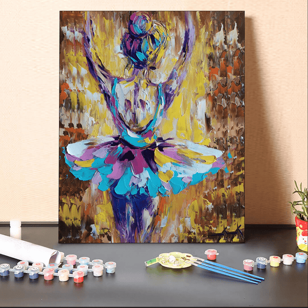 paintingnumberart 16"x20"/40x50cm / Without frame Paint By Numbers Kit-Ballet dancer under street lights