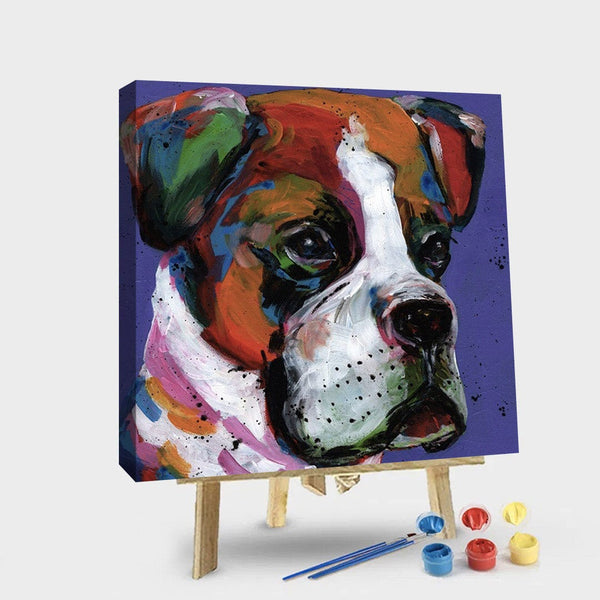 paintingnumberart 16"x20"/40x50cm / Without frame Paint By Numbers Kit – Bam Bam Boxer Dog