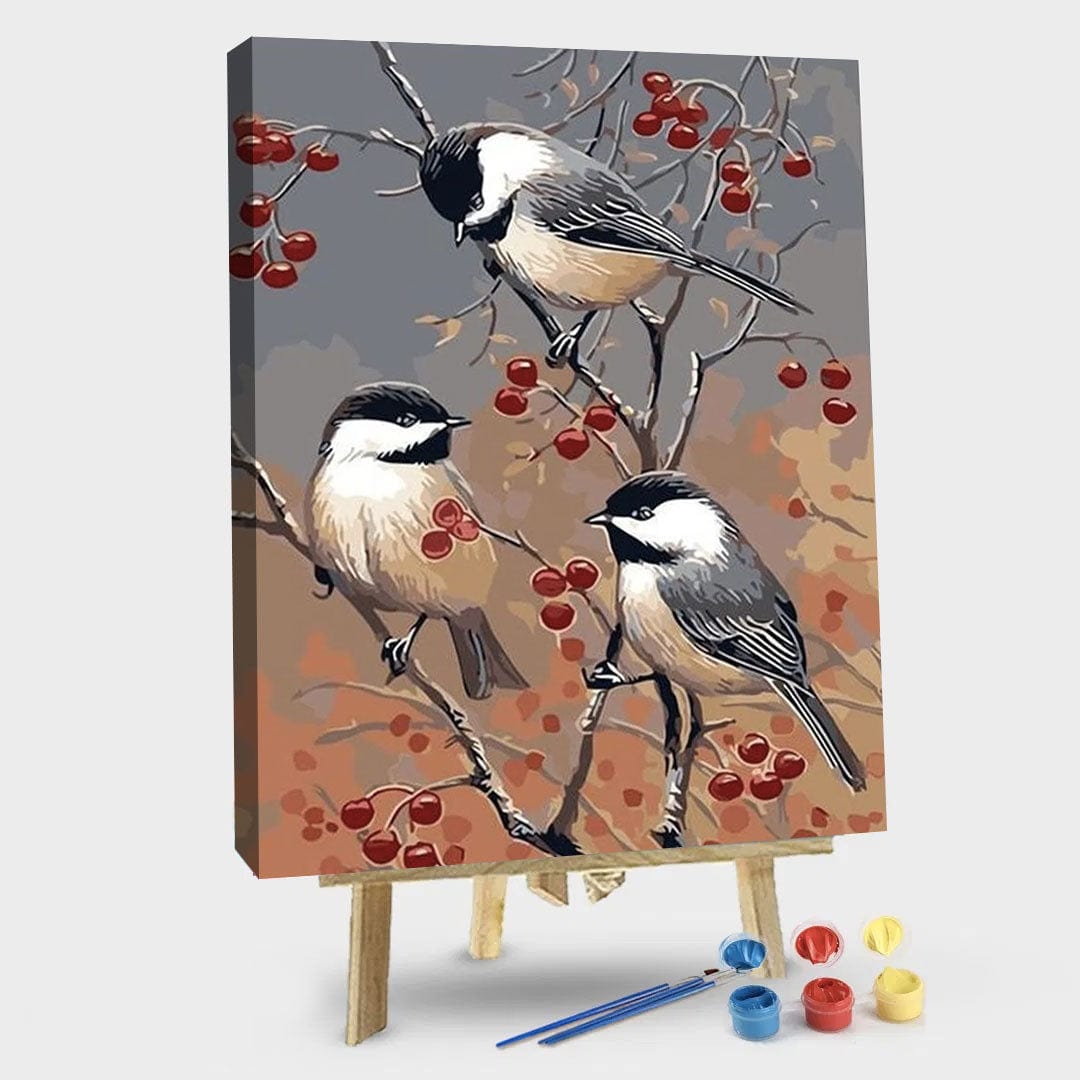 paintingnumberart 16"x20"/40x50cm / Without frame Paint By Numbers Kit – Berry Branch Birds