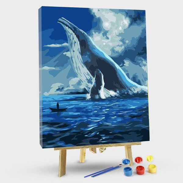 paintingnumberart 16"x20"/40x50cm / Without frame Paint By Numbers Kit-Big Blue Whale