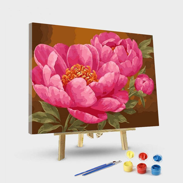 paintingnumberart 16"x20"/40x50cm / Without frame Paint by Numbers Kit –   big Red flower