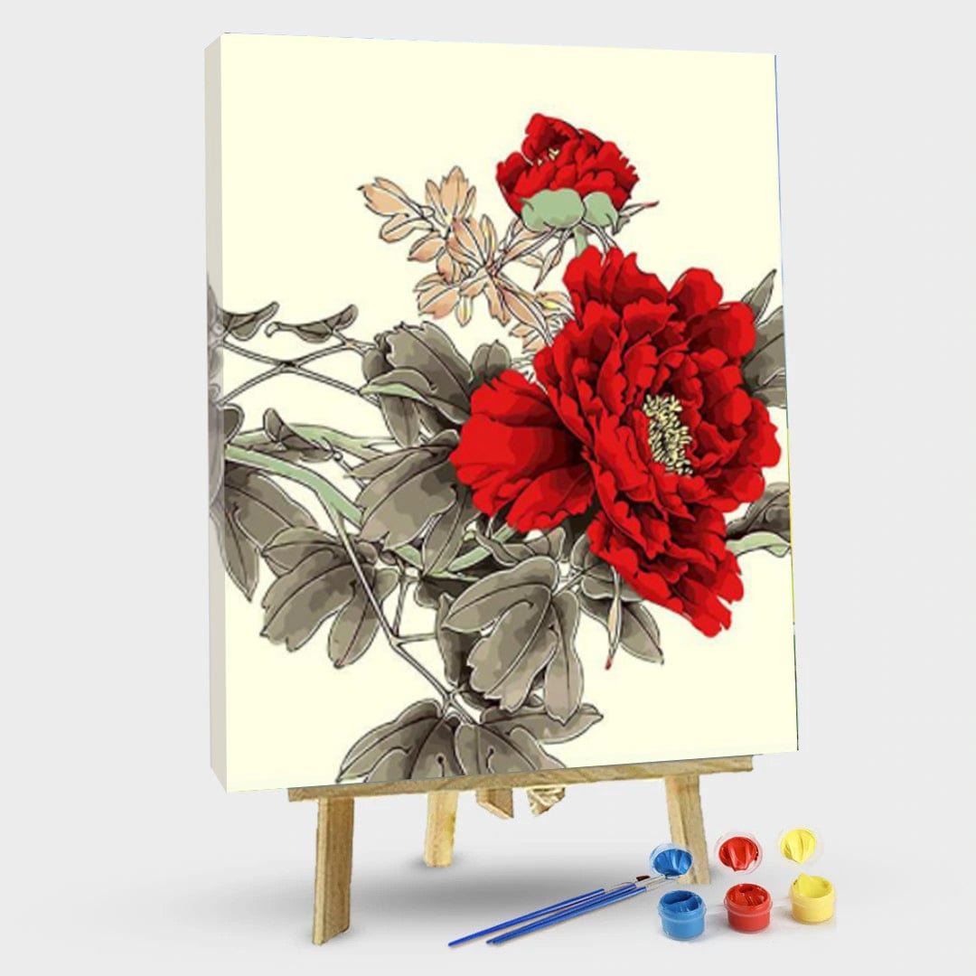 paintingnumberart 16"x20"/40x50cm / Without frame Paint by Numbers Kit –   Big Red flower