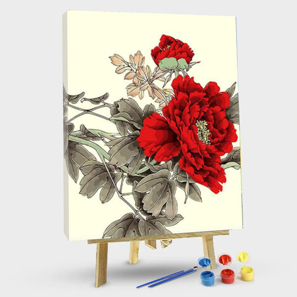 paintingnumberart 16"x20"/40x50cm / Without frame Paint by Numbers Kit –   Big Red flower